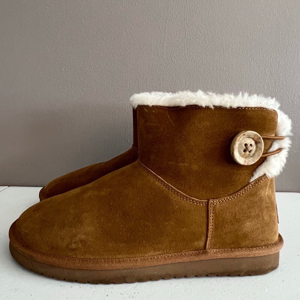 Koolaburra by UGG Nalie Mini Suede Boots Women’s Size 9 Chestnut 1145890
